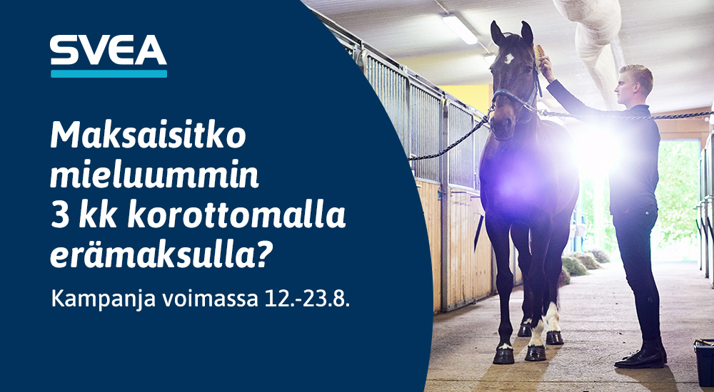 Svea koroton 3 kk hevoset ja ratsastaja