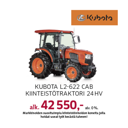 Kubota L2-622 Cab kiinteistötraktori