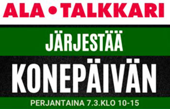 Ala-Talkkari järjestää konepäivän 7.3.klo 10-15