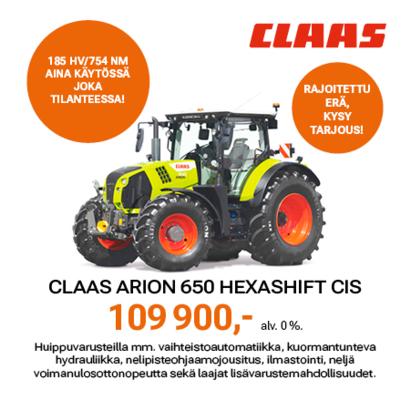 Claas Arion 650 Hexashift CIS -traktori