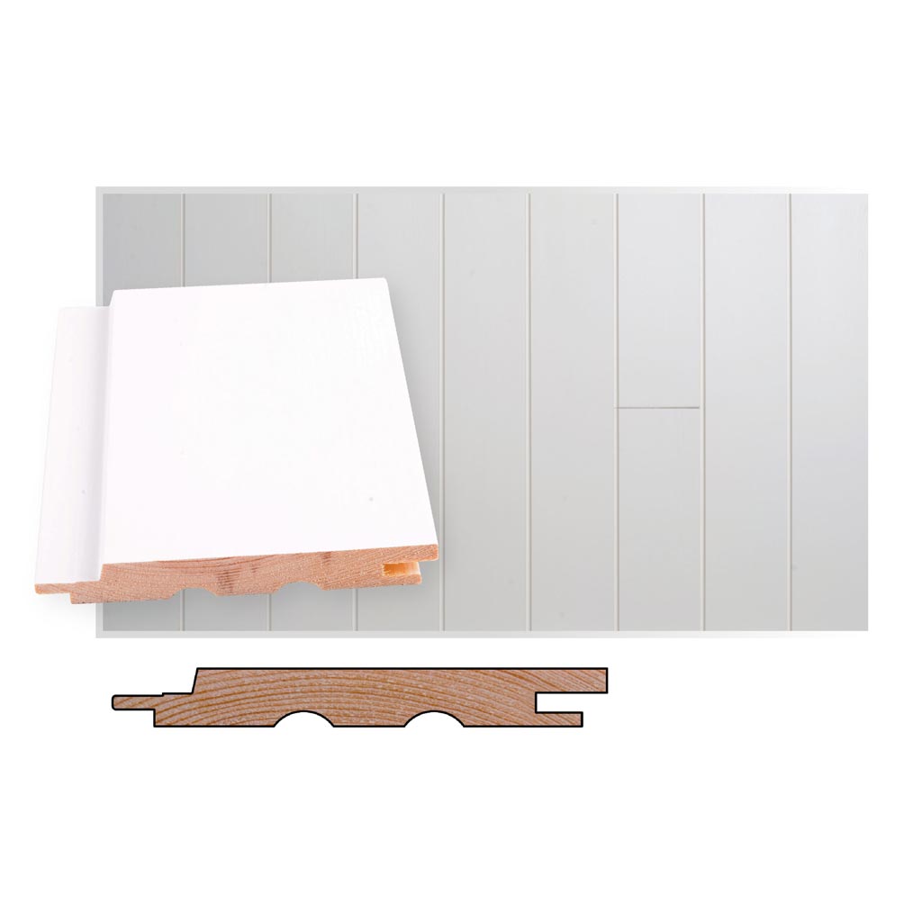 Kattopaneeli STS-5 14x120x4800 SPA Puhdas valkoinen, Sormijatkettu, paketti