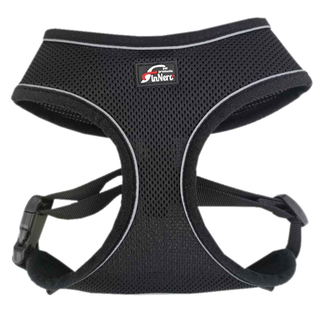 Finnero Light heijastavat valjaat lemmikille XS, mustat