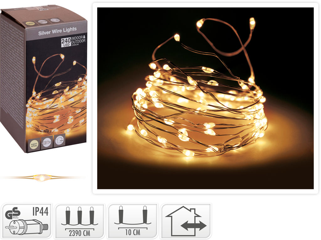 Valosarja 240 led rautalankaa
