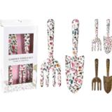 Puutarhatyövälinesetti, kukkakuvio