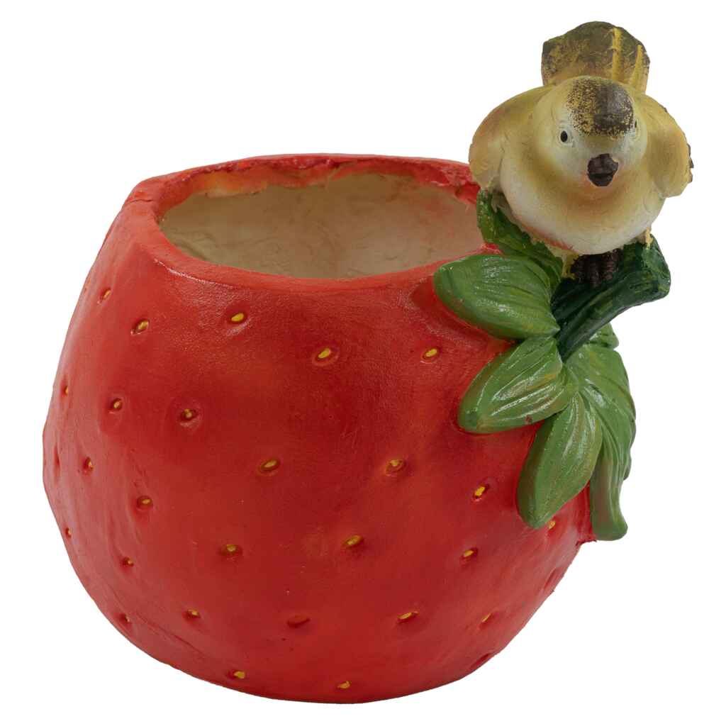 Mansikkaruukku ja lintu