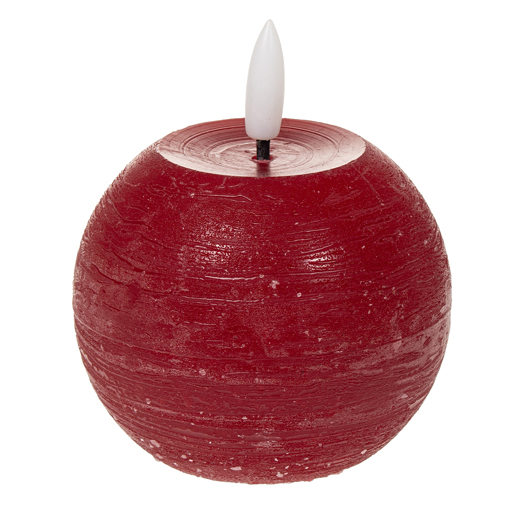 Pallokynttilä LED 8x9,8 cm punainen