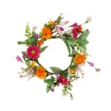 Kranssi 16,5 cm, kukat oranssi punainen