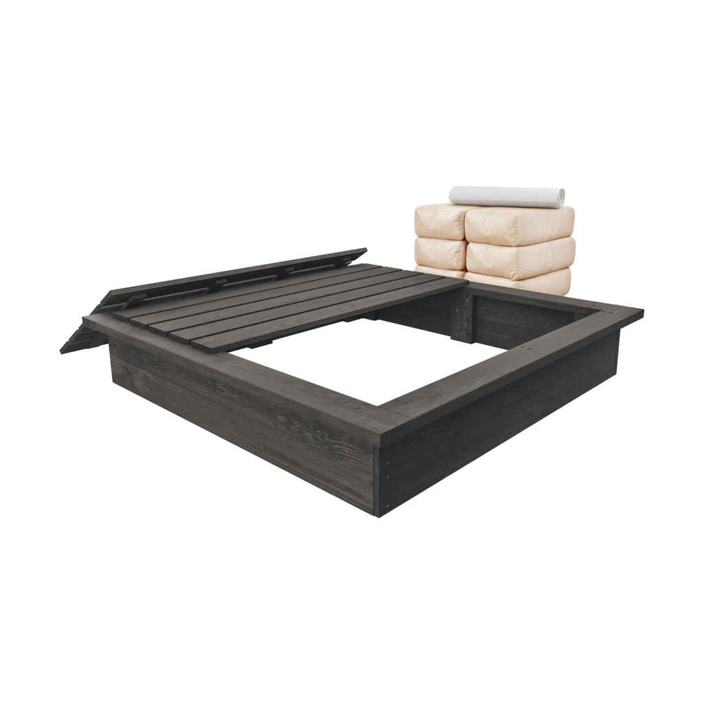 Hiekkalaatikko setti kannella harmaa