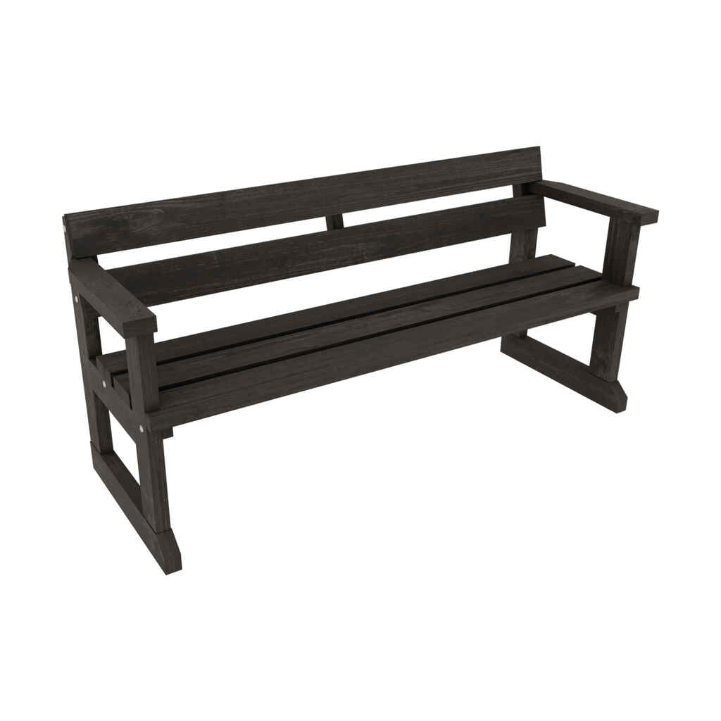 Jämäkkä penkki käsinojilla grafiitinharmaa