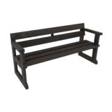 Jämäkkä penkki käsinojilla grafiitinharmaa