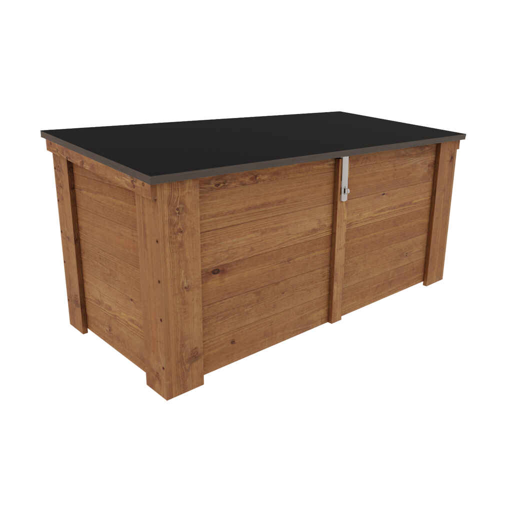 Piha-arkku kaltevalla kannella ruskea