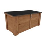 Piha-arkku kaltevalla kannella ruskea