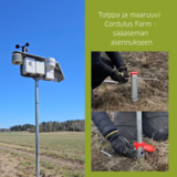 Cordulus sääaseman tolppa ja maaruuvi