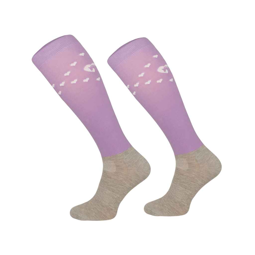 Ratsastussukat Wahlstén Heart lila